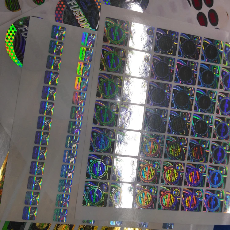 Custom Adhesive Printing 3D Anti-Fake Logo Foil Stickers Labels