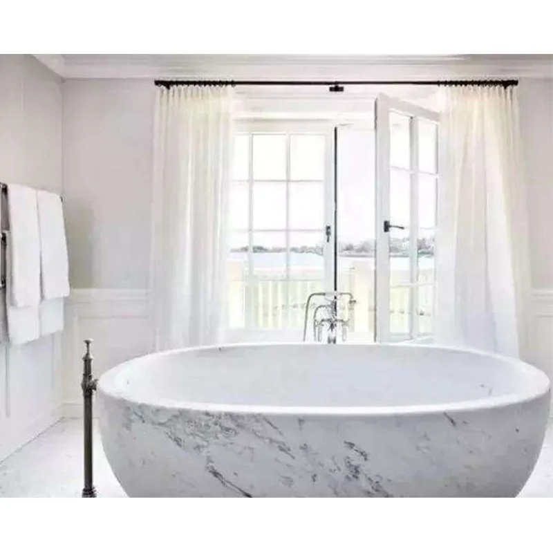 Factory Price Hand Made Carving Natural Stone Hotel China Supplier Bathroom Freestanding Marble Bathtub