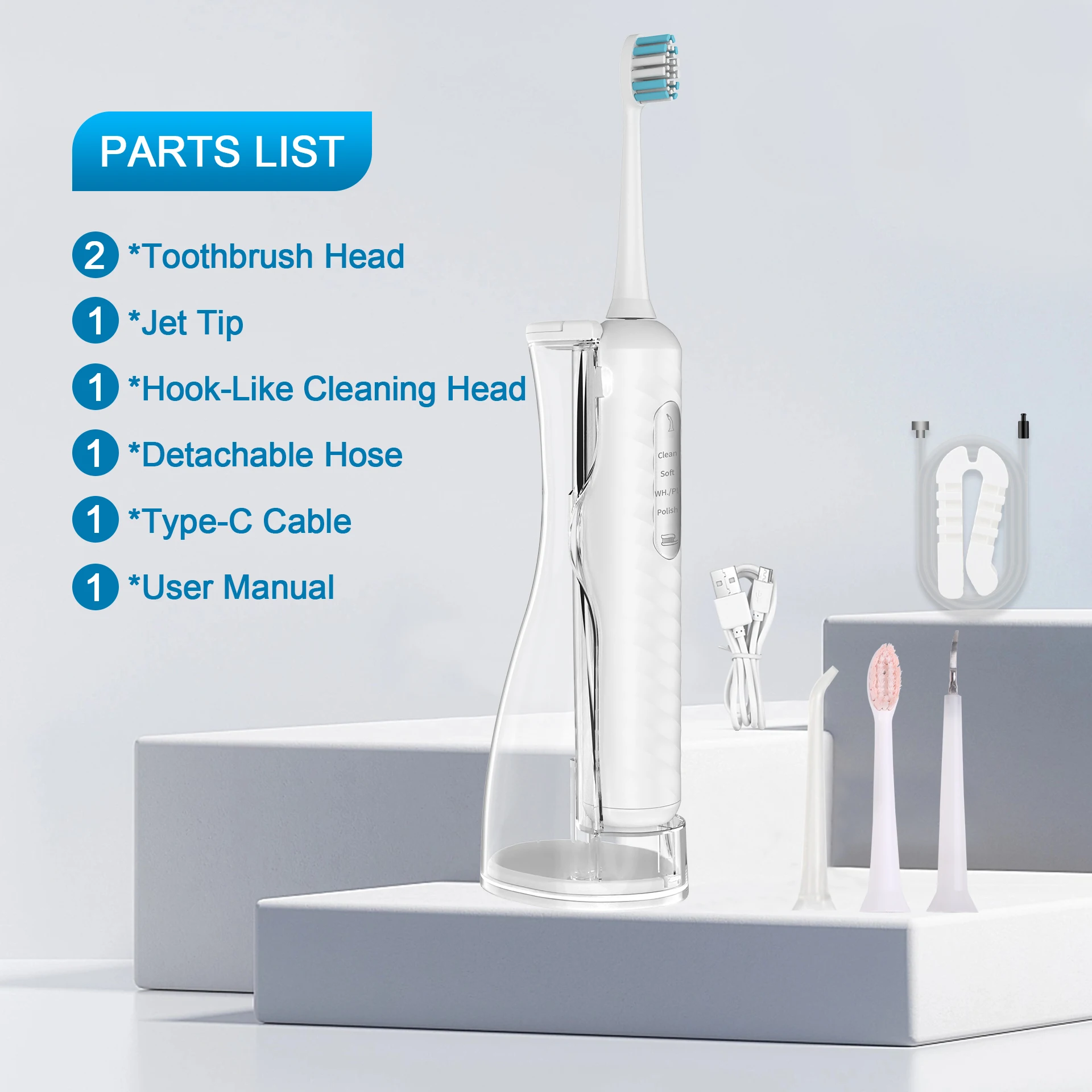 Custom Logo 3 in 1 Advanced Electric Water Toothbrush for Teeth Cleaning  and Water Flossing for Adults