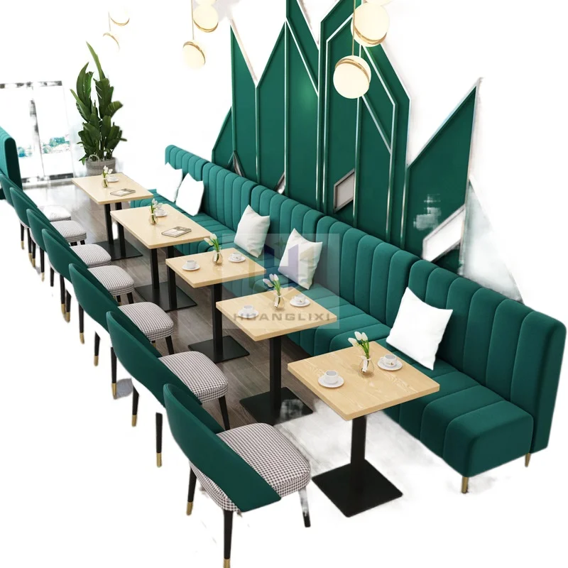 Double Side Restaurants Booth Sofa Set Table and Chair Restaurant Booth Furniture
