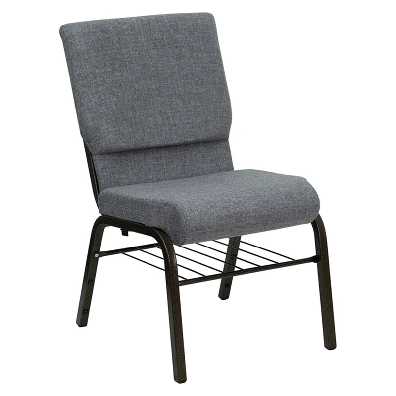 Factory Direct Sale Metal Frame Padded Cushion Theater Chairs Fabric Interlocking Church Chair with Removable Bookrack