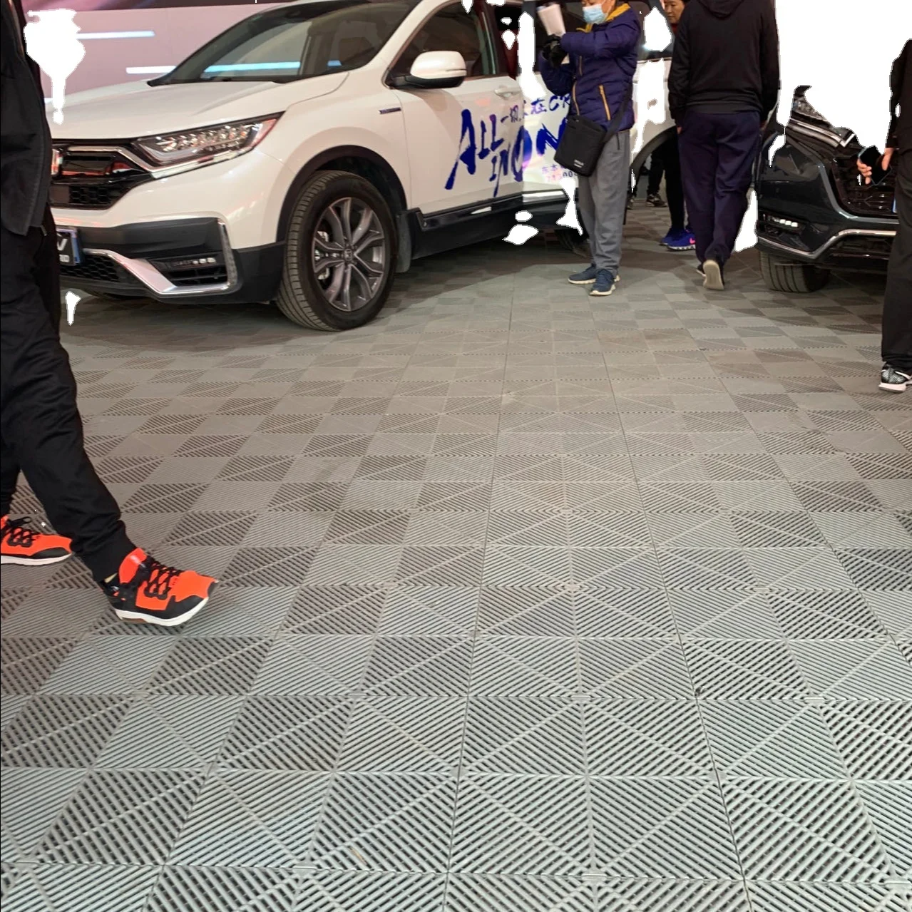 Pcv Floor Grille Workshop Modular Pp Interlocking Car Wash Plastic Floor Tiles Garage Flooring Mats