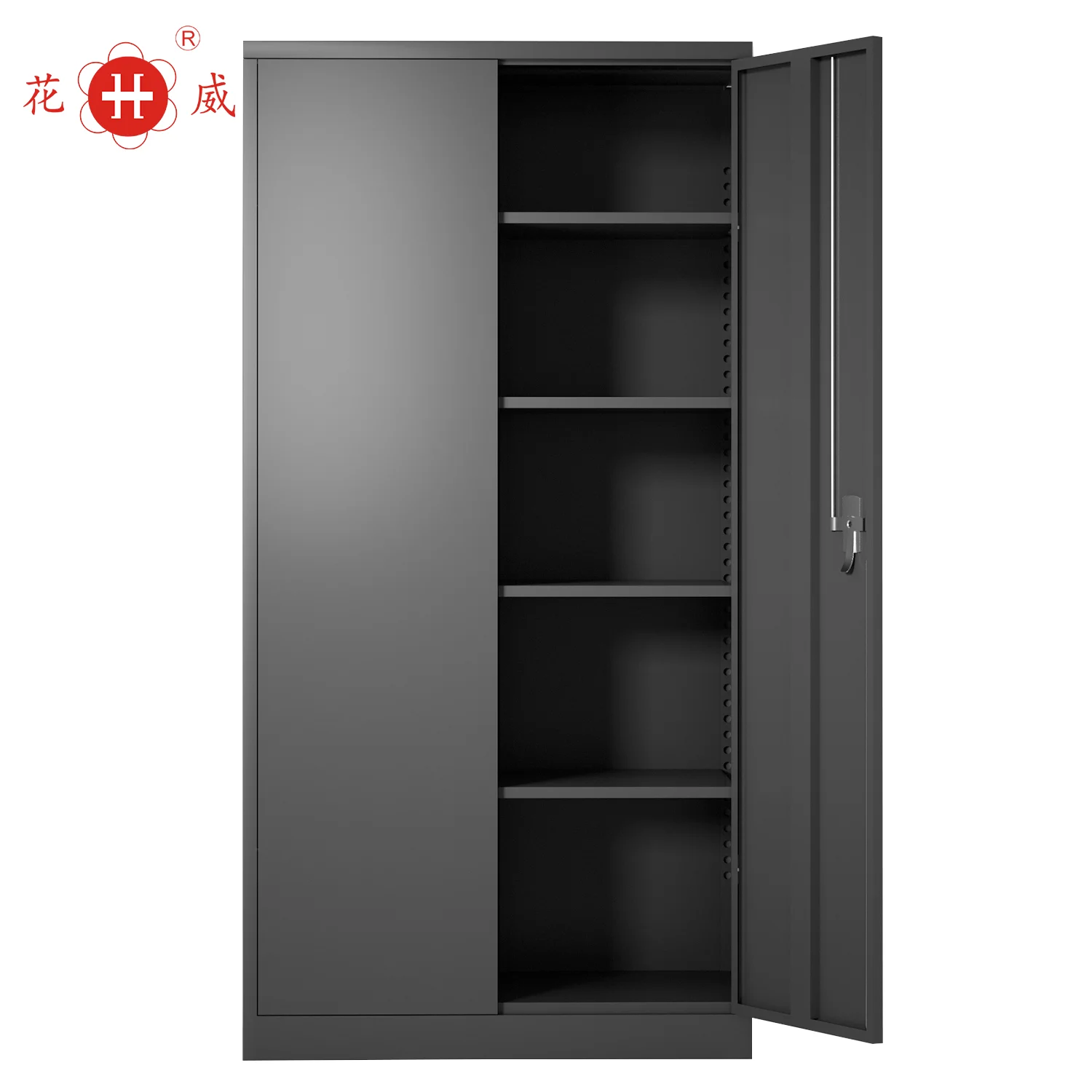 Office Metal Garage Storage Cabinet Steel Filing Cabinet Metal Cupboard With 2 Doors and 4 Adjustable Shelves