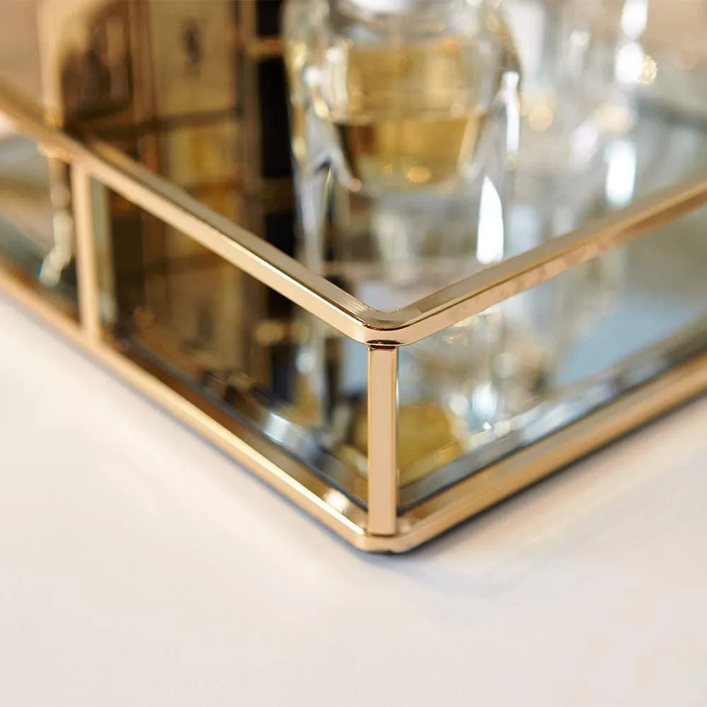 Home custom wholesale metal rose gold decorative tray