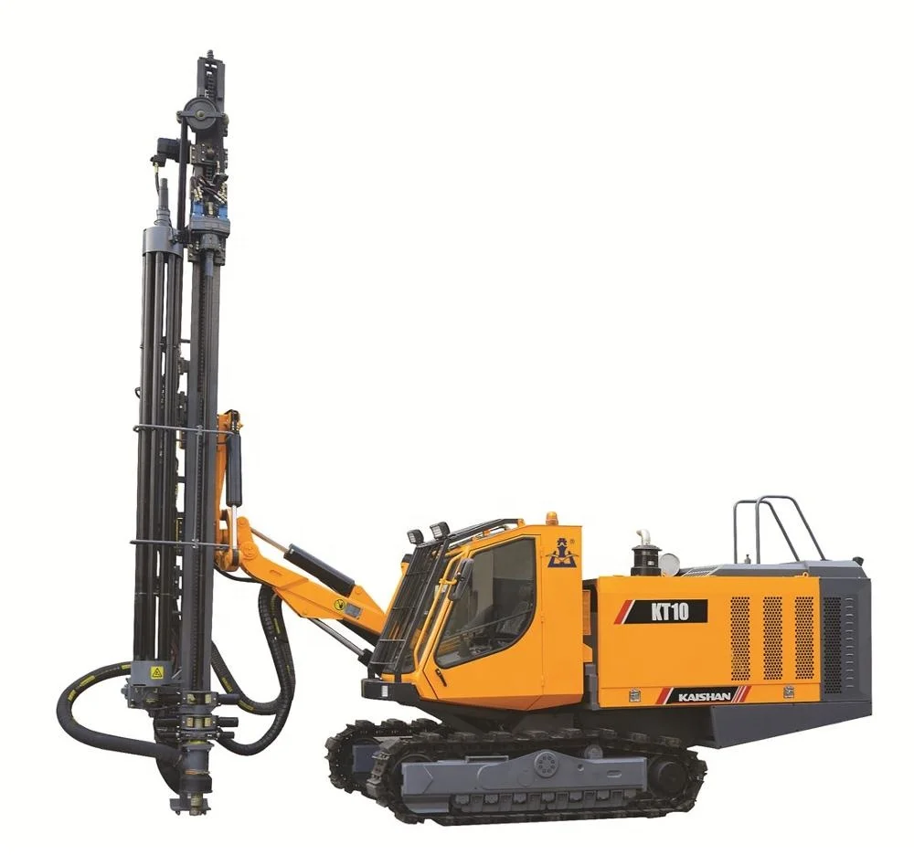 KT10 Crawler Type All in One with Air Compressor hard rock dth blast hole drilling rig machine