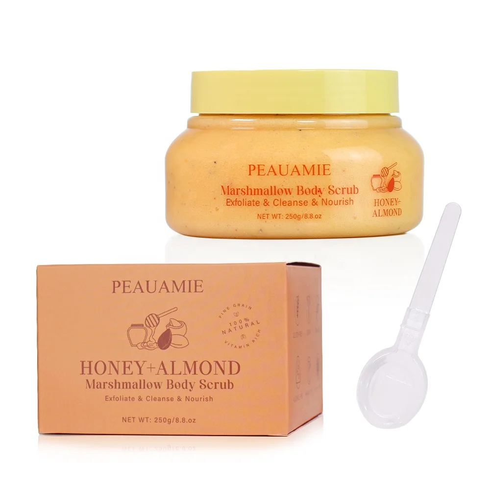 Private Label Honey Sugar Almond Skin Care Body Polish Nourishing Exfoliating Body Scrub