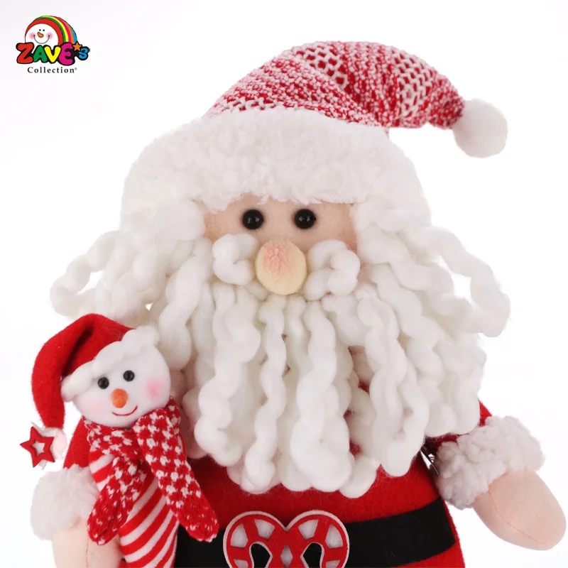 Zaves 15 inches Xmas Navidad Natal Noel New Year Home Decorations  Red White Santa Snowman  Doll Retractable Christmas Gnomes