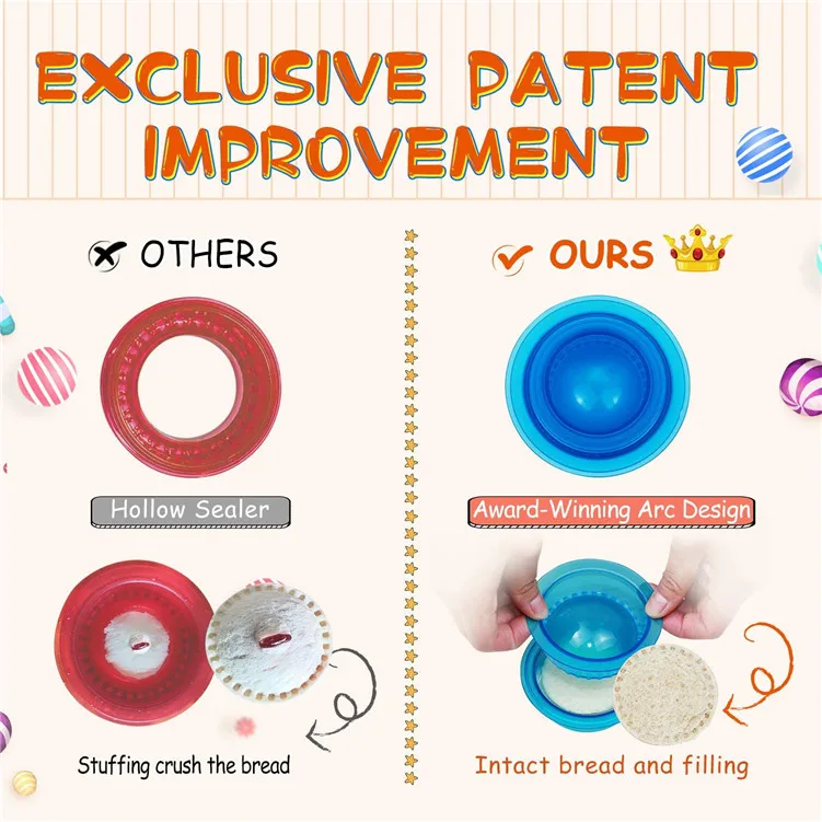 Sandwich Cutter and Sealer Sandwich Maker Bread Decruster Pancake Maker DIY Cookie Cutter for Boys and Girls Lunch