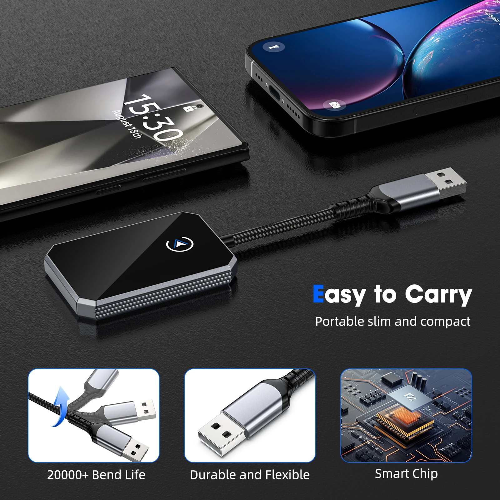 Проводной и беспроводной Android Auto Carplay AI Box автомобильный адаптер Dongle 5G WIFI Plug And Play