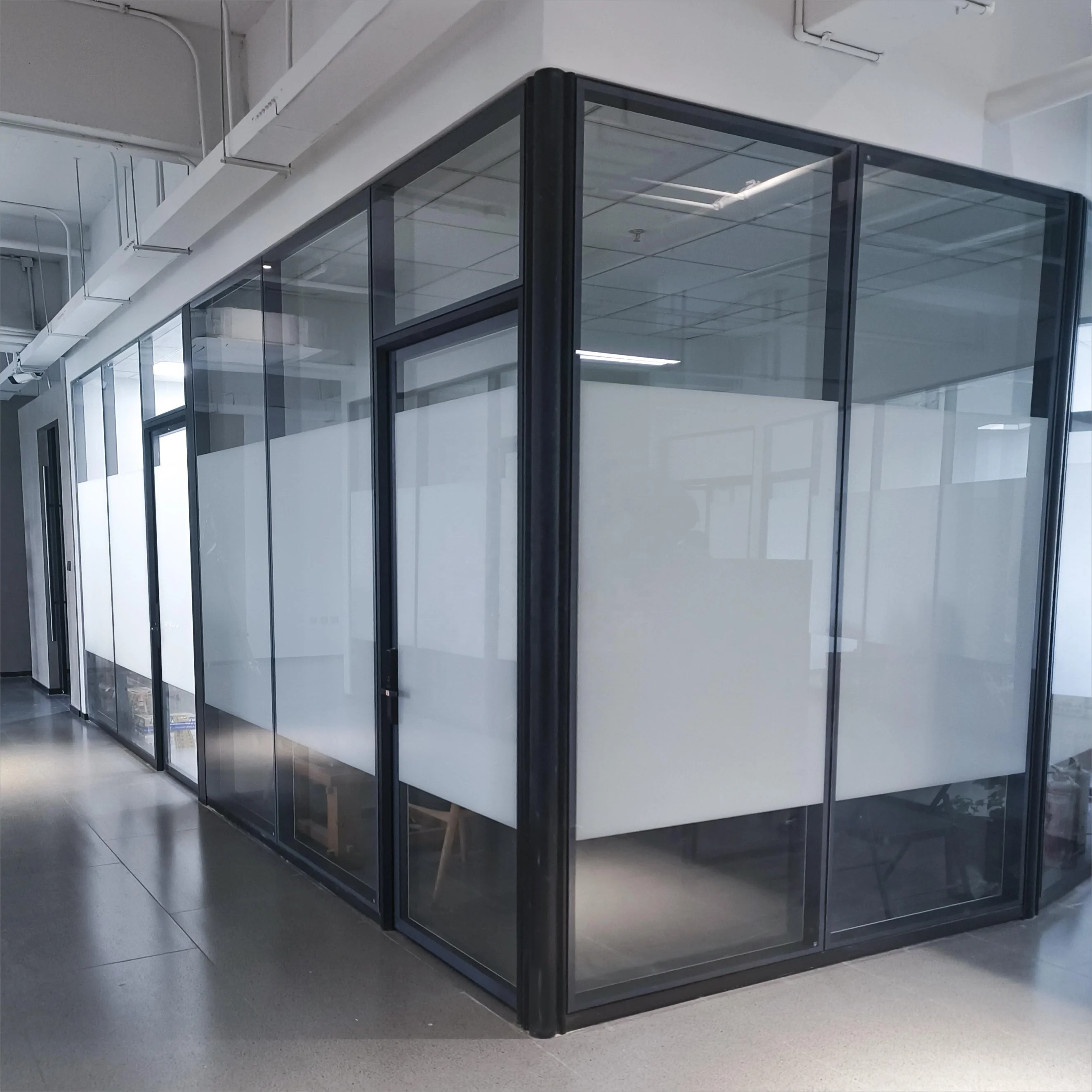 Звукоизоляция внутренняя перегородка невидимая рама остекление стены Скрытая рамка офисная мебель