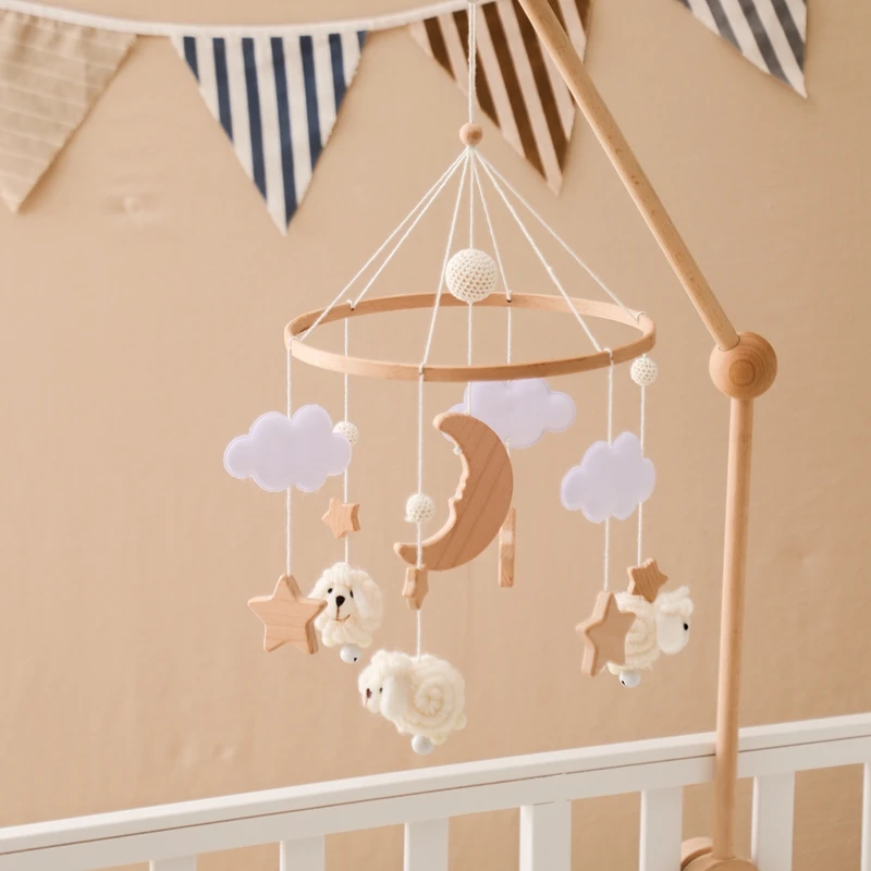 Wholesale Handmade Nursery Decor Sheep Baby Mobile & Felt Bed Bell Hanging Toys for Cribs