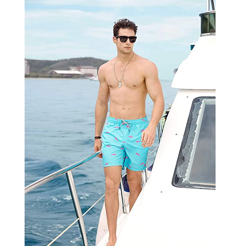 wholesale Custom unisex sublimation swim Beach shorts Mesh lining Cartoon Designer Graphic men swimwear shorts