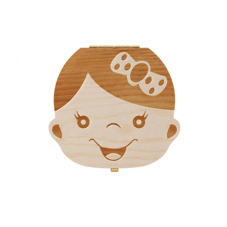 Baby wooden organizer creative wooden  baby milk tooth box