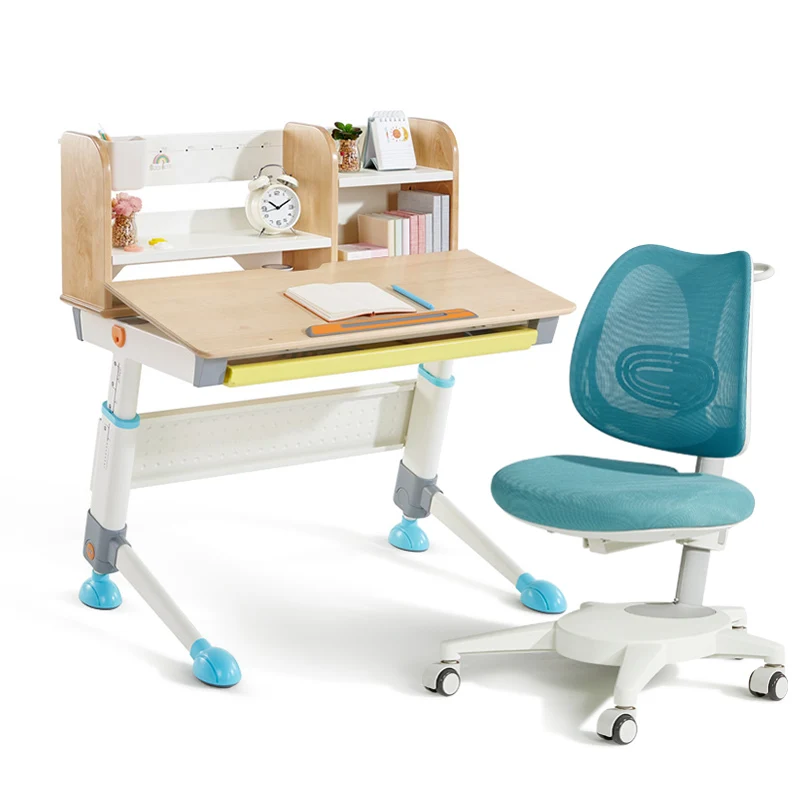 
2M2KIDS Ergonomic Kids Wood Table and Chair Set Adjustable Foldable Kids Table Chair Children Study Bedroom Furniture USA 