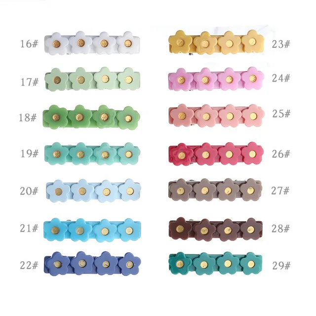 34 colors hair accessories wholesale methode jewelry Korean version candy acrylic flower hair pin clips for girls