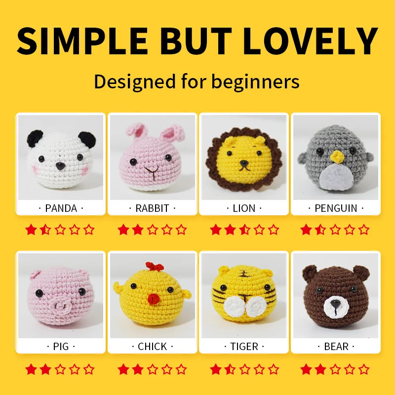Crochet Kit for Beginners Knitting Kits  for Adults, Beginner Crochet Kit yellow duck