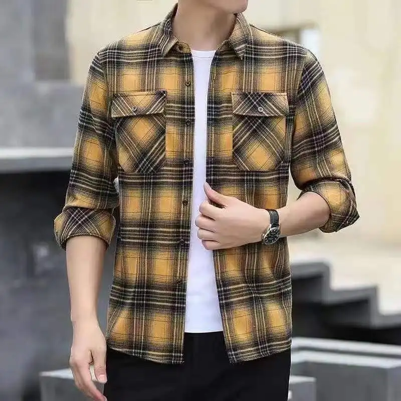 yarn dyed flannel men and women shirt dress classic brushed flannel fabric hot sell