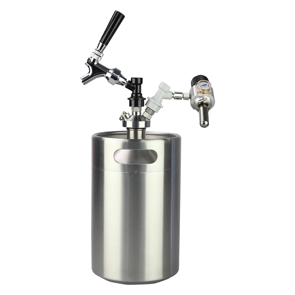1 Gallon 128 Ounce Stainless Steel Double Wall Insulated Growler with Tap