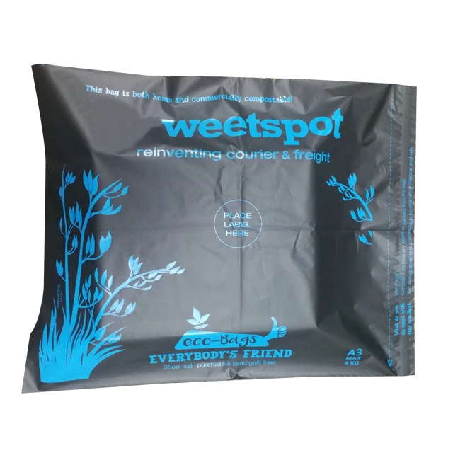 custom printed corn starch made biodegradable eco friendly plastic mailing courier bags with logo