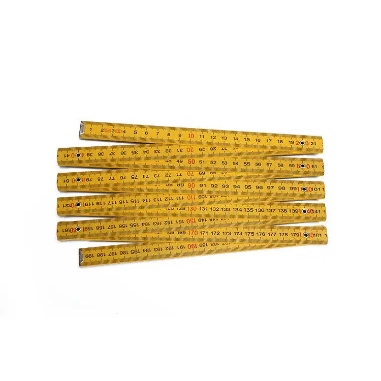 Folding Carpenters Ruler End Collapsible 1M 2 Meters Yellow Straight Folding Ruler