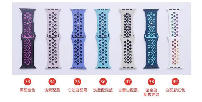Для наручных часов Apple Watch версии для ремешок силиконовые спортивные смарт-ремешок iWatch аксессуары 38/42/40/44 мм 51