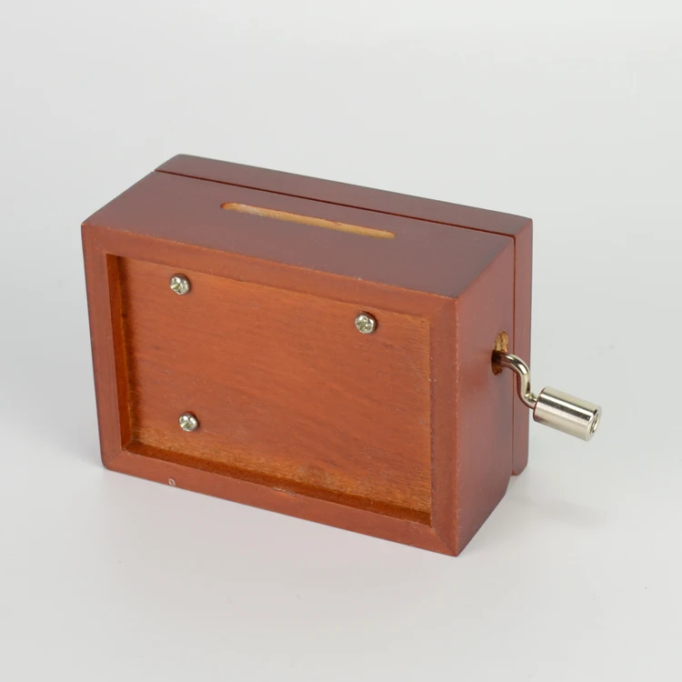 15 note hand crank wooden hole DIY music box with paper sheet