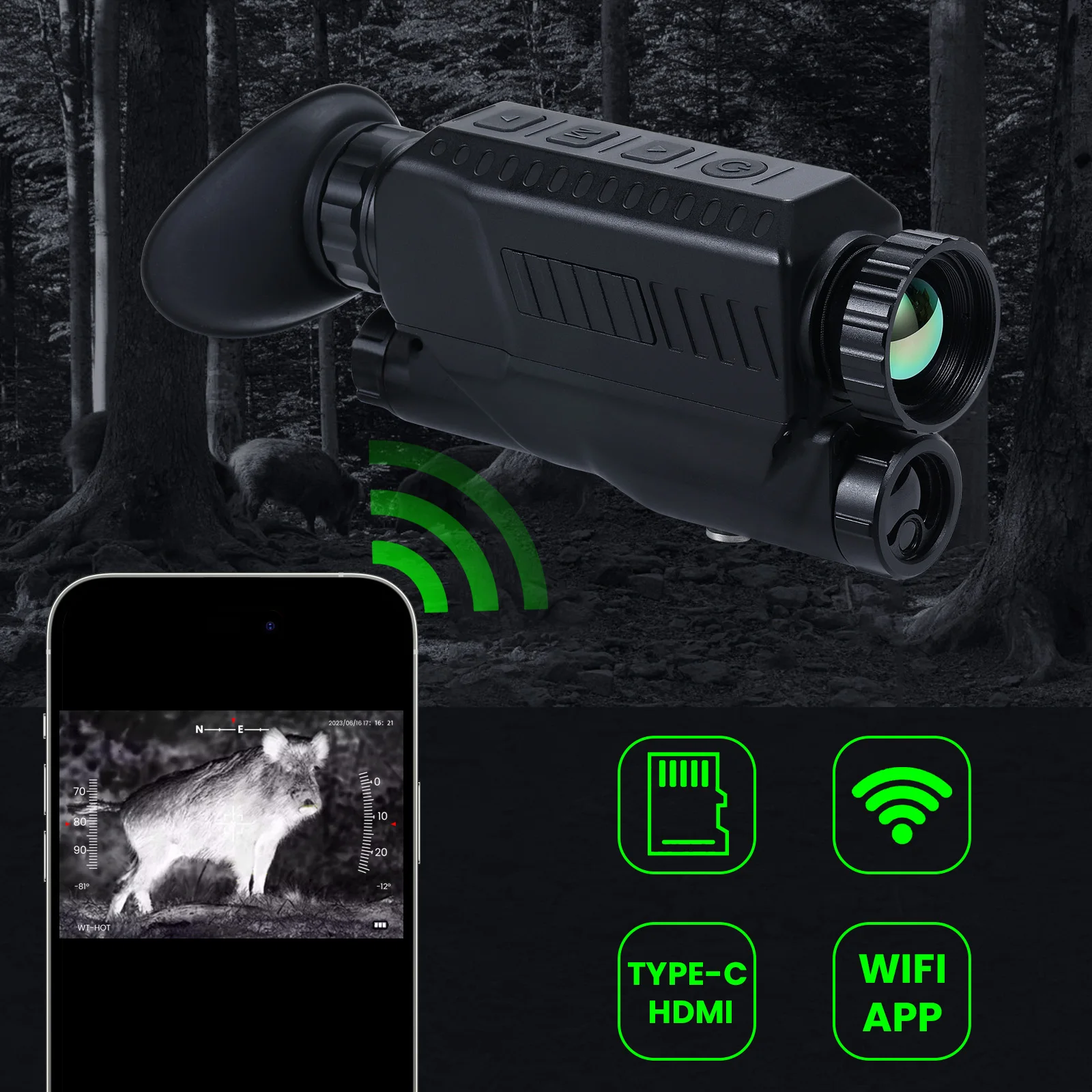 Small Handheld Anti-Fogging Eyepiece Infrared Night Vision Thermal Scope For Hunting