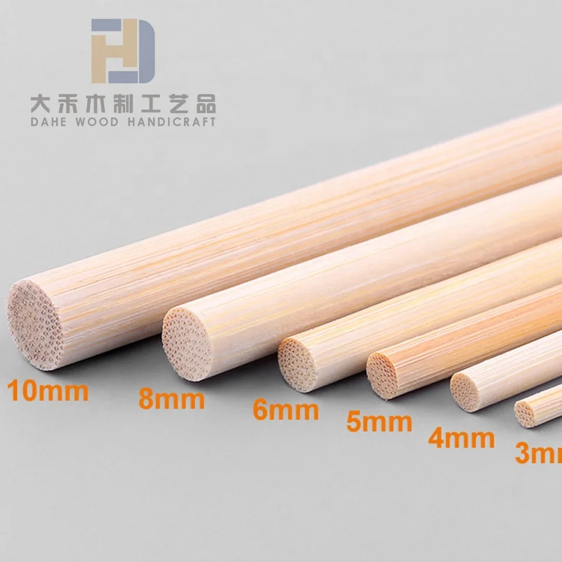 Wholesales Unfinished Wooden Bamboo Sticks Custom Size Wood Round Stick Perforation Available for DIY Crafts Daily Use
