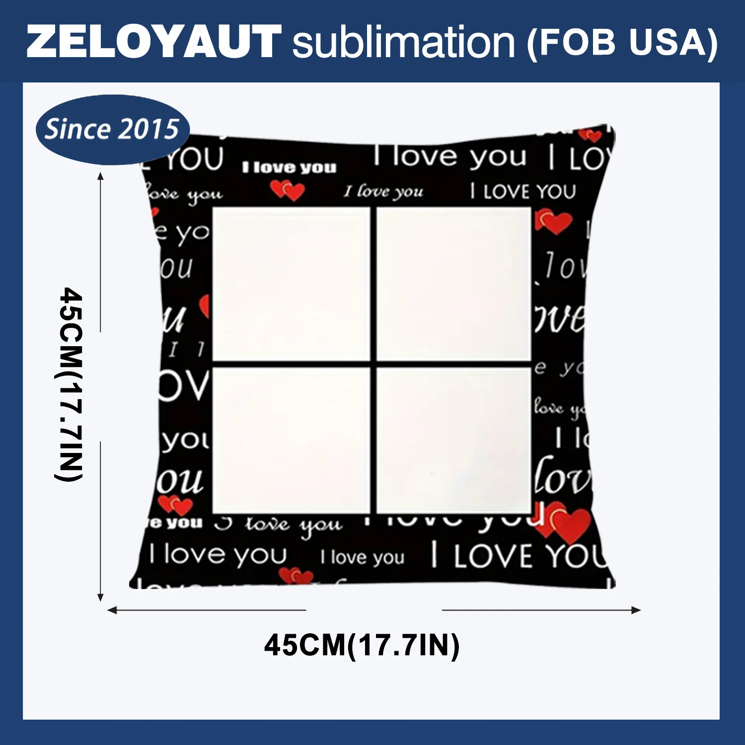 ZELOYAUT wholesale sublimation blanks, love pillowcase square throw cushion pillow covers for home hotel living room diy.