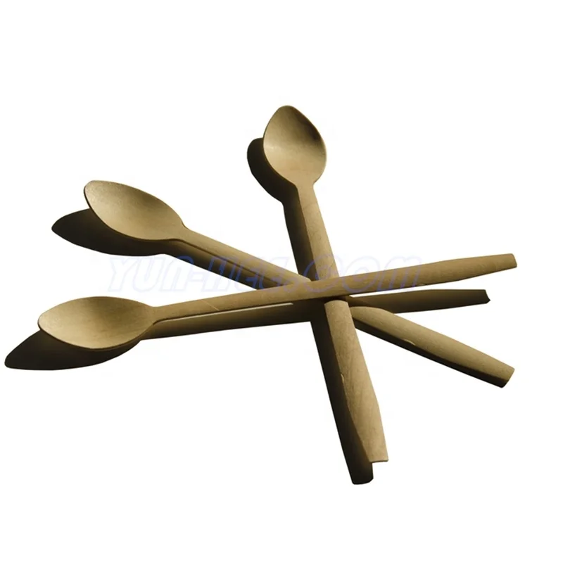 200mm 8 inches Long Handle Disposable Birch Wood DQ Ice Cream Spoon