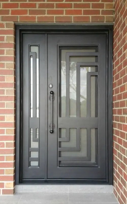 Factory Supply Cast Wrought Iron Exterior Door Iron Window And Door Grills Entry Iron Door