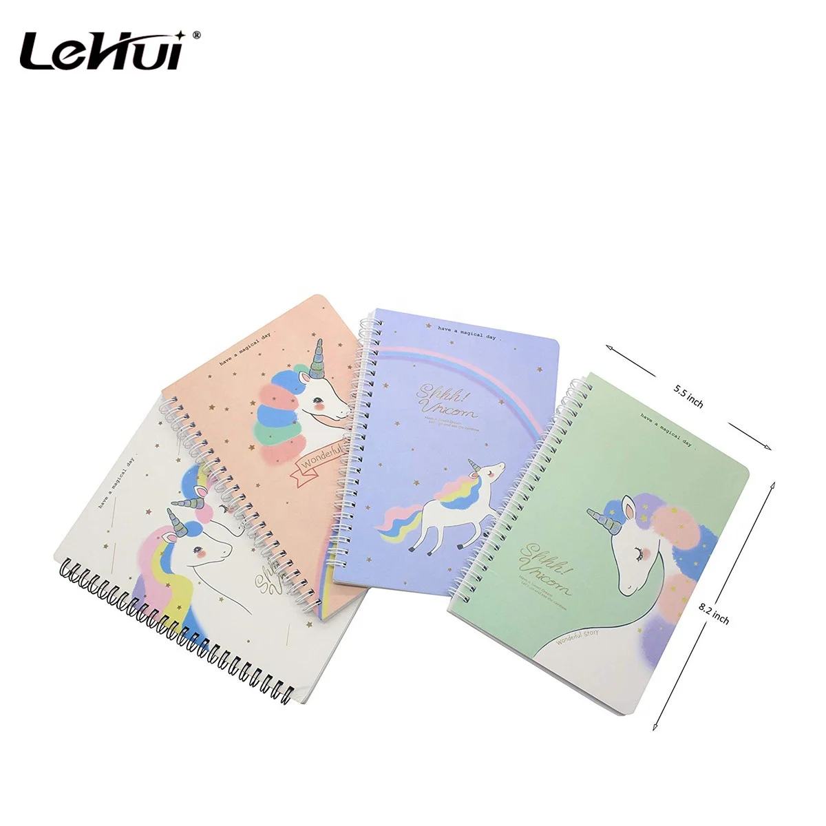 Manufacturer Directly 4 pcs A5 Size 5.5 x 8.2 inches Unicorn Spiral Notebook With Ruled Planner Favors for Kids Girls Women