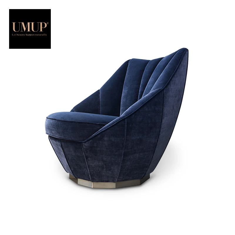modern velvet cloth Single Sofa Chair luxury dubai villa fabric furniture Leisure lounge armchair