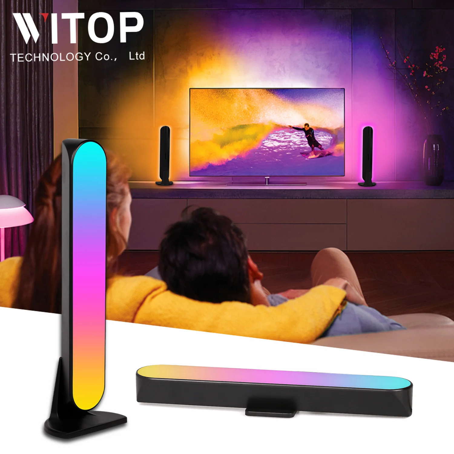 Умные световые панели 2 шт. USB 5 В Tuya Bluetooth RGB Amazon настольный компьютер музыкальная атмосфера набор светильников
