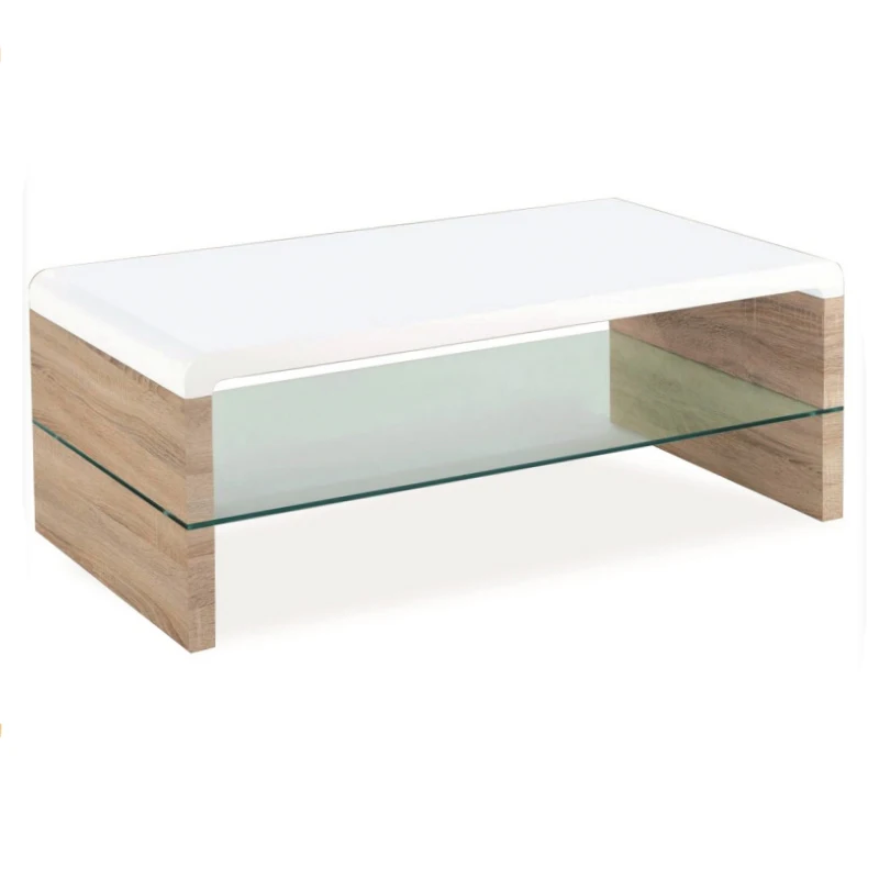 Высококачественный журнальный столик из ДВП с двойной палубой и закругленными краями