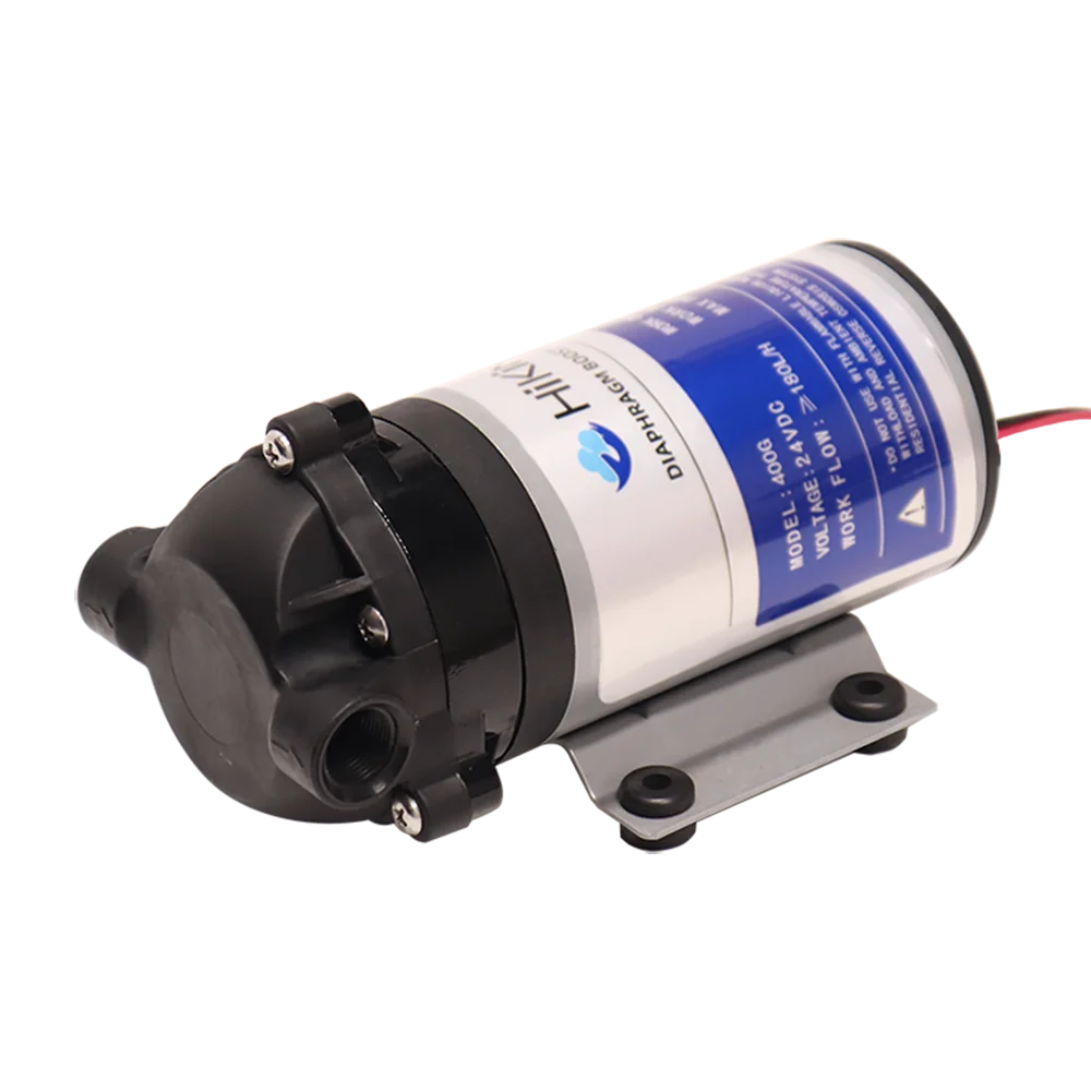 Hikins 400GPD 24VDC 3-Chamber Regular-Size 180LPH Reverse Osmosis RO Diraphragm Boost Pump For Water Purifier
