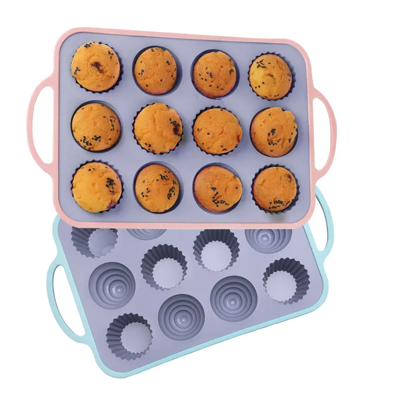 Three Fancy Cup Designs Household Small Cupcake Baking Tray Kitchen Tools Silicone Muffin Mold