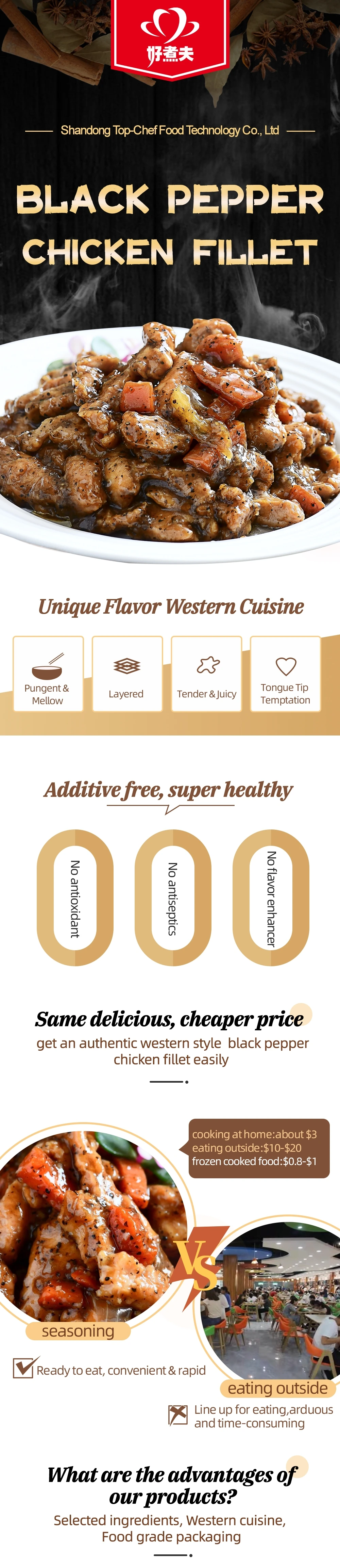 Wholesale Instant Food and beverage business chicken cooked Steamed vegetables Suitable for Chinese restaurant Asian Food