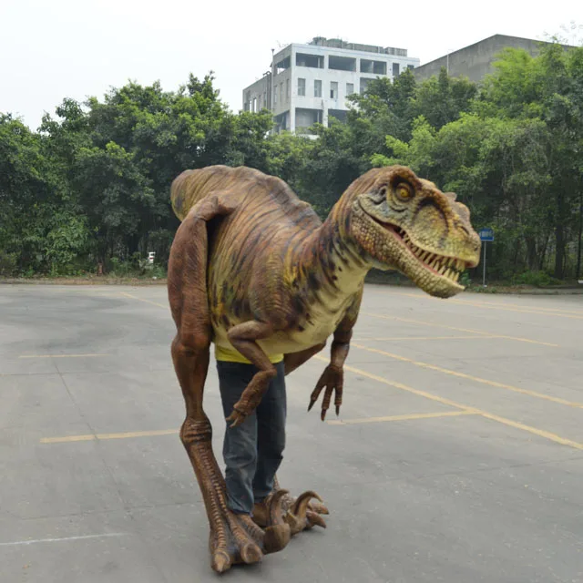Life-size raptor dinosaur costume