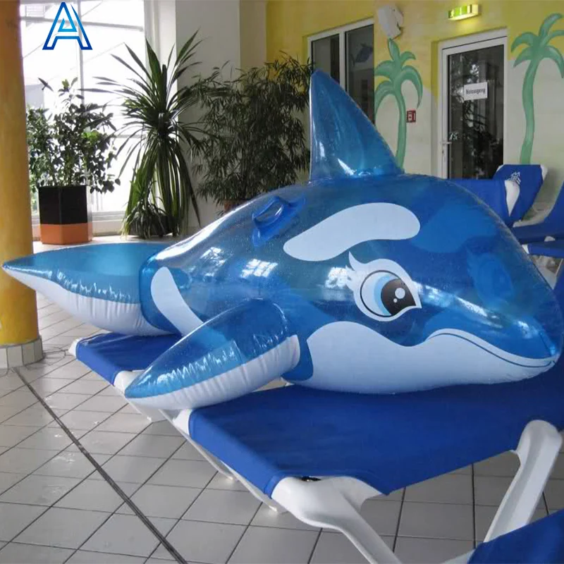 Shark whale fish dolphin inflatable ride on toys water swimming pool float cartoon boat mattress for kids children