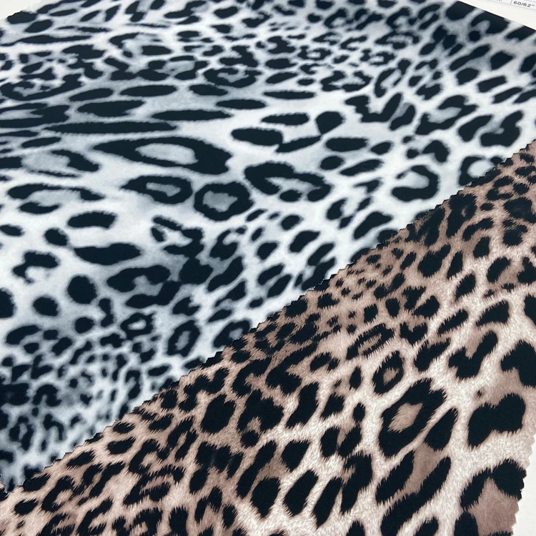 4 way stretch 89% nylon 11% spandex knitted custom leopard print 270GSM jersey sports yoga fabric for leggings