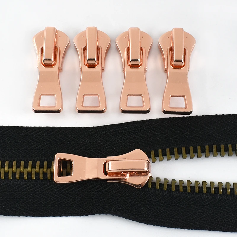 MeeTee ZHQ103 8# Rose Gold Customizable Color for Bags Garments Luggage Featuring Material Alloy Zipper Slider for Metal Zippers