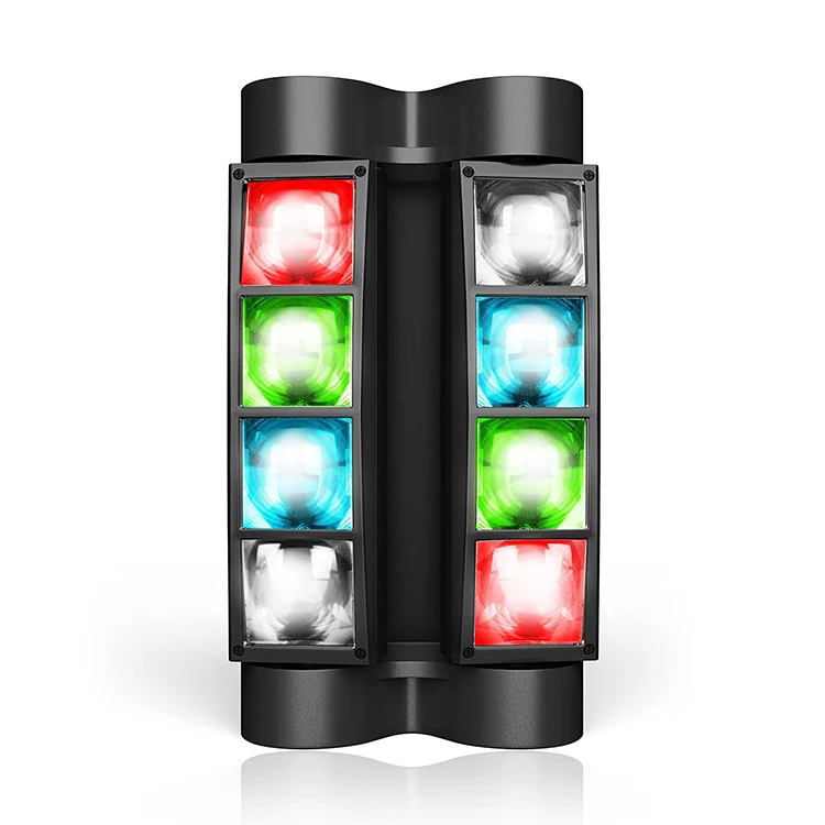 Mini Spider Moving Head DJ lighting system 8eyes RGBW LED Stage Light DMX Disco Effect Light Bar Luces Dj Parties