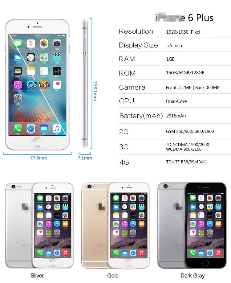 Wholesale Cheap ORIGINAL Used mobile phone 7plus 16GB 64GB 128GB  Unlocked Smart cellPhones for iPhone 7+