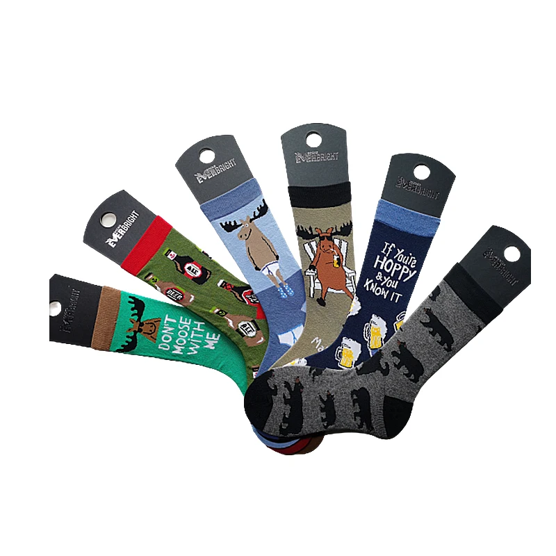 Custom comfortable excellent  breathable odor-proof men crew fashion socks designs cartoon sock