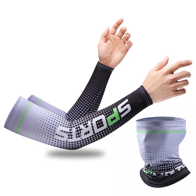 New arm sleeves mask set Cover Running UV Protection baseball face shield flex arm Sleeves sports Cycling Arm Sleeves