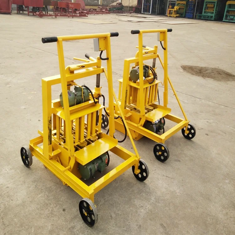 LONTA QMR 2-45 manual mobile electric egg laying interlock hollow paver maker cement concrete brick block making machine brique
