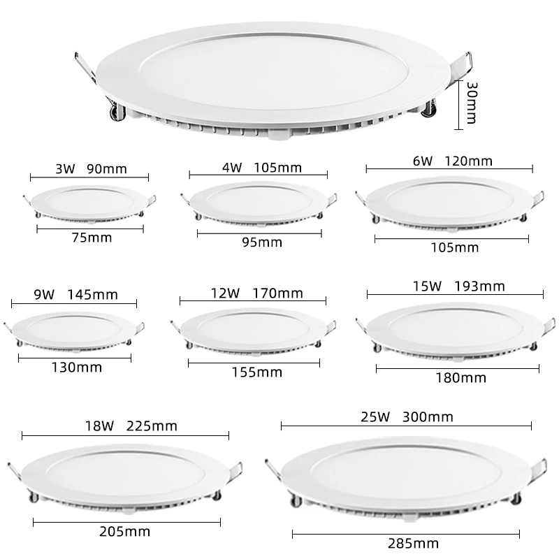 Ultra Thin Led Ceiling Lamp For Bedroom Frameless Led Panel Lights 25w 18w 15w Ceiling Light For Home Balcony Ac90-265v