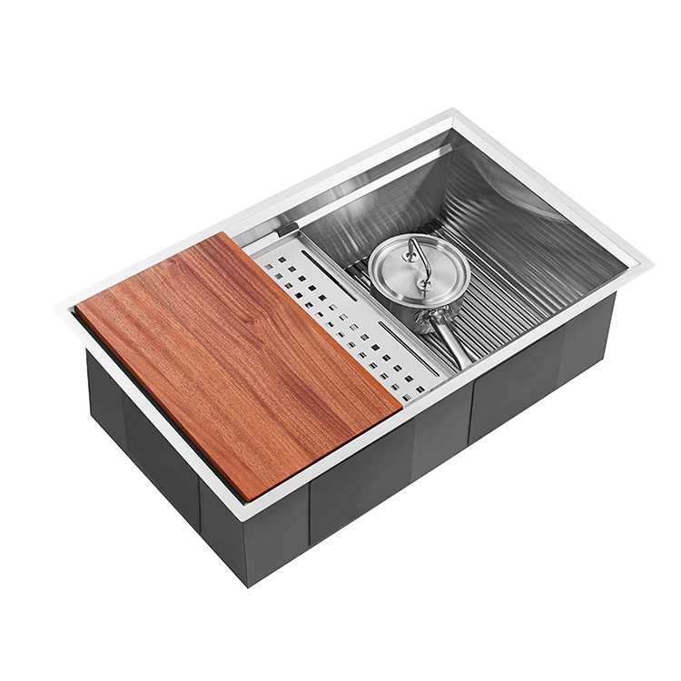 Портативная Коммерческая американская кухонная раковина ручной работы из нержавеющей стали 304