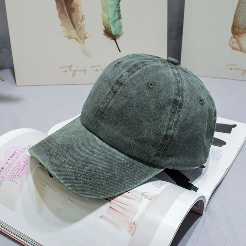 Wholesale Vintage Washed Denim Sports Caps Blank Custom Logo Plain Baseball Cap Dad Hat